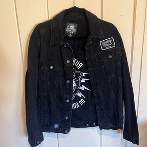 Black graphic Jean jacket